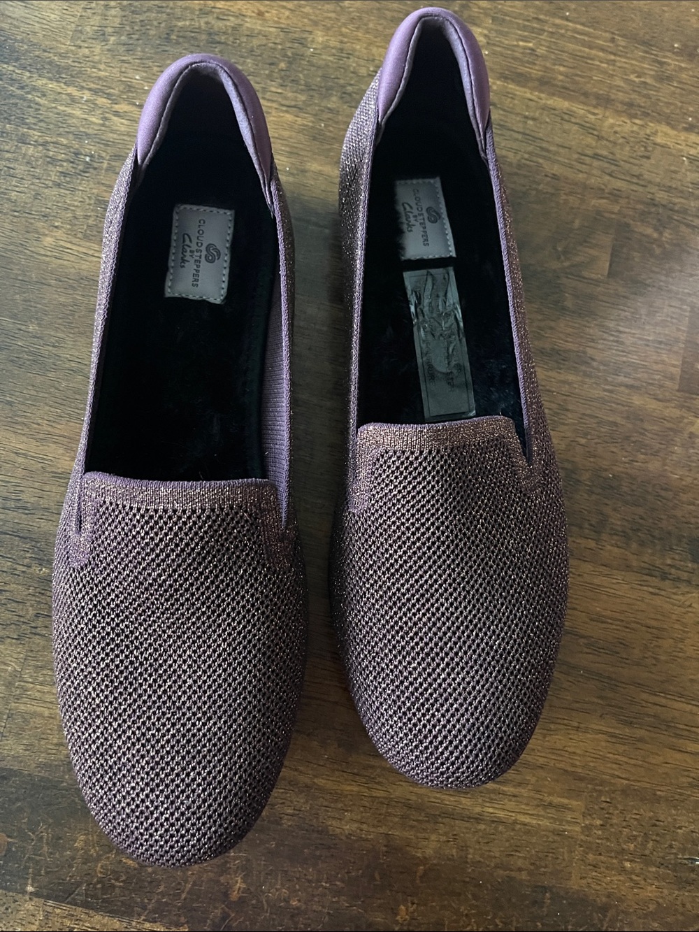 Cloudsteppers by Clarks Women's Knit Slip-On Loafers in Plum
